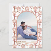 レトロgroovy terracotta 70インスパイアs結婚の 招待状 (裏面)