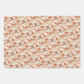 レトロgroovy terracotta burgundy赤面30誕生日 ラッピングペーパーシート (正面)