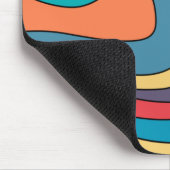 レトロGroovy Waves カラフル Art Hippie 70s Rainbow マウスパッド (コーナー)