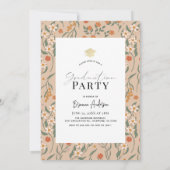 レトロGroovy Wildflower Arch卒業写真 招待状 (裏面)