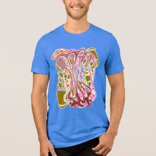 レトロGroovyAbstract催眠トランス非晶質 トライブレンドTシャツ