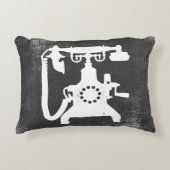 レトロHello電話パターン アクセントクッション (正面)