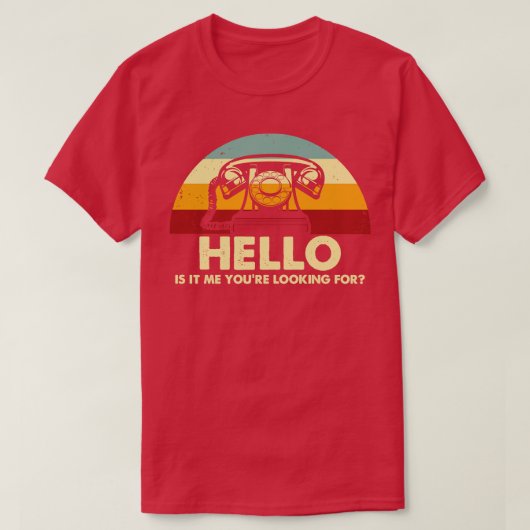 レトロHello電話 Tシャツ (デザイン正面)