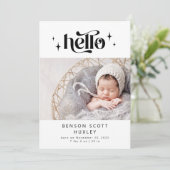 レトロHello Birth Announcement Card 案内状 (スタンド正面)