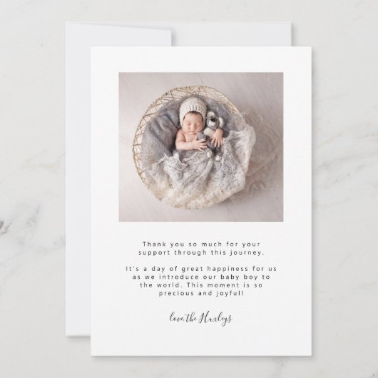 レトロHello Birth Announcement Card 案内状 (裏面)