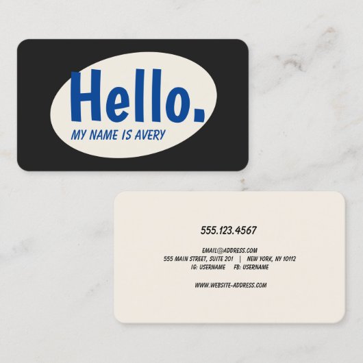 レトロHello Social Networking名刺 名刺 (正面/裏面)