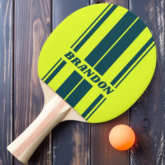 レトロHI VISイエローデュアルボーストライプドの名前 卓球ラケット