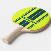 レトロHI VISイエローデュアルボーストライプドの名前 卓球ラケット (正面アングル)