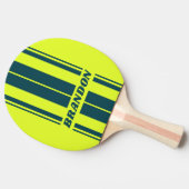 レトロHI VISイエローデュアルボーストライプドの名前 卓球ラケット (横)
