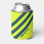 レトロHI VIS Yellow ストライプ Three Options with Name 缶クーラー (缶裏面)