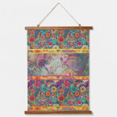 レトロHippie:フローラファンタジー 吊り下げ型タペストリー (正面)