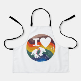 レトロIラブローラスケートで滑るルック動揺してー エプロン