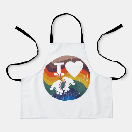 レトロIラブローラスケートで滑るルック動揺してー エプロン (正面)