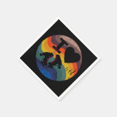 レトロIラブローラスケートで滑るルック動揺してー スタンダードカクテルナプキン (角)