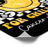 レトロI衣服金ゴールド小児がん認識度G ポスター (角)