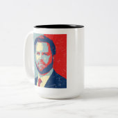 レトロJ.D. Vance for President 2028 Vance 2028 ツートーンマグカップ (正面左)