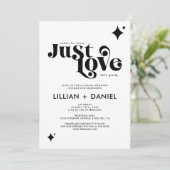レトロJust カジュアル Love Informal and 結婚's 招待状 (スタンド正面)