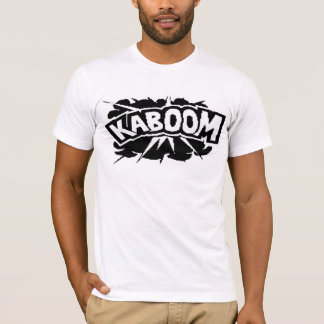 レトロKABOOM! 送風-黒及び白 Tシャツ