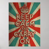 レトロKeep Calm and Carry On ポスター (正面)