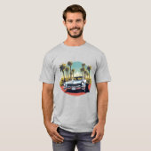レトロLAスタイルクラシックヴィンテージカー Tシャツ (正面フル)