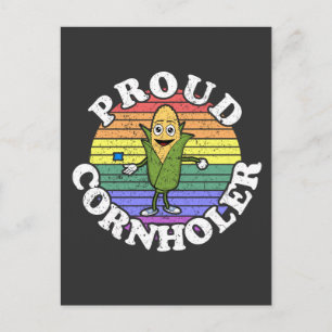 レトロLGBTコ誇りを持ったンホラーコーンホールTシャツ ポストカード