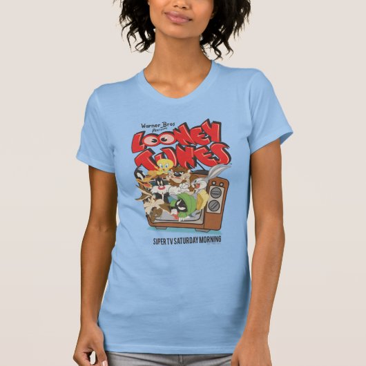 レトロLOONEY TUNES™テレビからのバースト Tシャツ (正面)