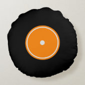 レトロLPのレコード|のオレンジ円形のクッション ラウンドクッション (裏面)