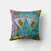 レトロMartiniポリエステル装飾用クッション16インチx 16インチ クッション (裏面)