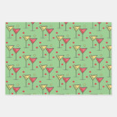 レトロMartinis 3つの方法ラッピング紙セット3 ラッピングペーパーシート (正面3)