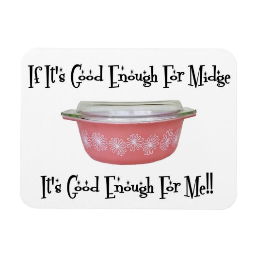 レトロMCMパイレックスピンクミッジ磁石 マグネット (横)