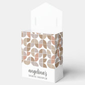 レトロMCMパターン – ニュートラルカラー – ブライダルシャワー フェイバーボックス (オープン)