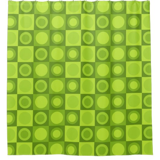 レトロMCM幾何学模様 シャワーカーテン (正面)