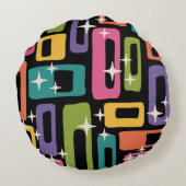 レトロMCM抽象芸術原子年齢パターン ラウンドクッション (裏面)