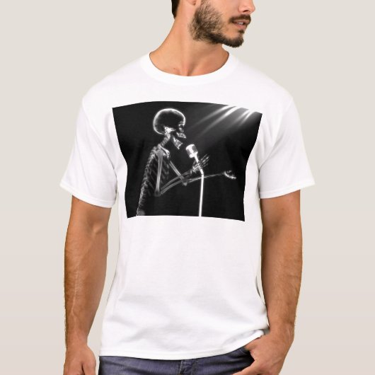 レトロMIC - B&WでX線の骨組に歌うこと Tシャツ (正面)