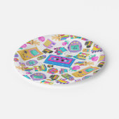 レトロMillennialテーマのパーティーミックステープ – 名前の追加 ペーパープレート (アングル)