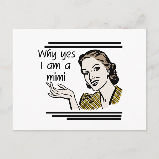 レトロMimiのTシャツおよびギフト ポストカード (正面)