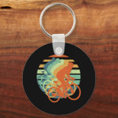 レトロMTBダートバイクもしくは自転車に乗る人BMX自転車レーサーサイクリストファン キーホルダー (正面)