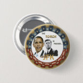 レトロObama/JFKボタン 缶バッジ (正面&裏面)