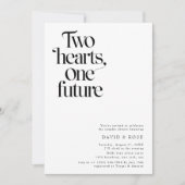 レトロOne Futureミニマリストカップルのシャワー写真 招待状 (正面)