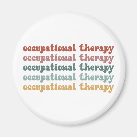 レトロOT職業セラピーOT学校学生 マグネット (正面)