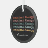 レトロOT職業セラピーOT学生カスタム ガラスオーナメント (正面左)