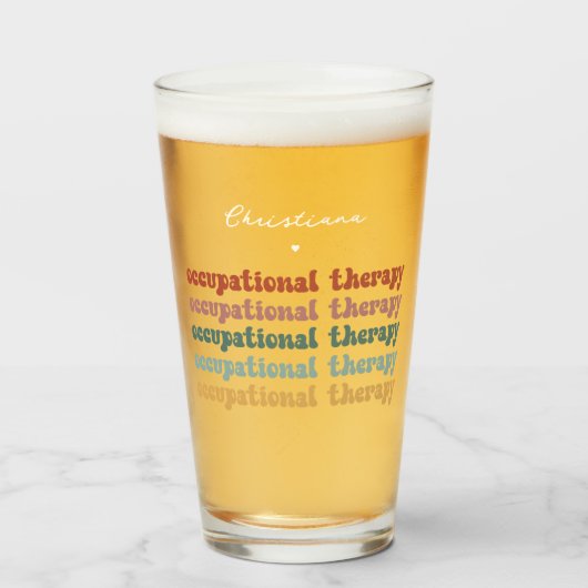 レトロOT職業セラピーOT パーソナライズされた タンブラーグラス (ドリンク正面)