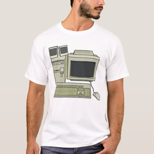 レトロPCデスク環境 Tシャツ (正面)