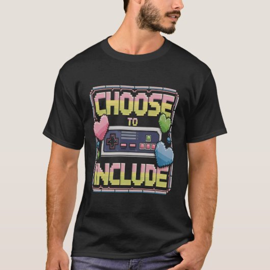 レトロPixel Art Gamer Inclusion – 含める項目を選択 Tシャツ (正面)