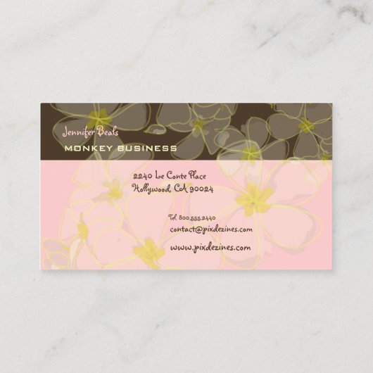 レトロPLUMERIAS/DIY背景色 名刺 (裏面)