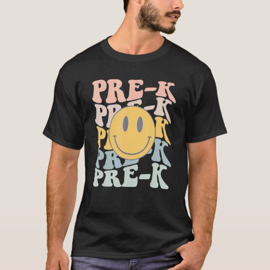 レトロPre-K先生学生学校広報初日 Tシャツ (正面)