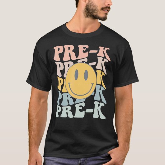 レトロPre-K先生学生学校広報初日 Tシャツ (正面)