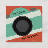 レトロQRコードカメラフォトブース撮影 スクエア名刺 (正面)