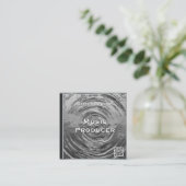 レトロQRコードシルバー音楽CDケース スクエア名刺 (スタンド正面)
