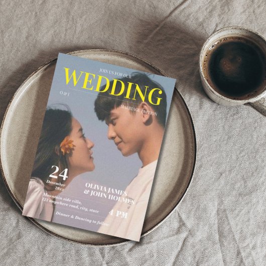 レトロQRコード結婚マガジン 招待状